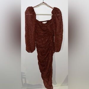 Elegant Burgundy Textured Dress